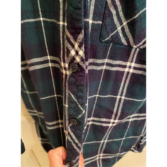 RAILS Hunter Button Down Plaid Shirt in Forest/Navy/White Womens XS - Picture 6 of 8